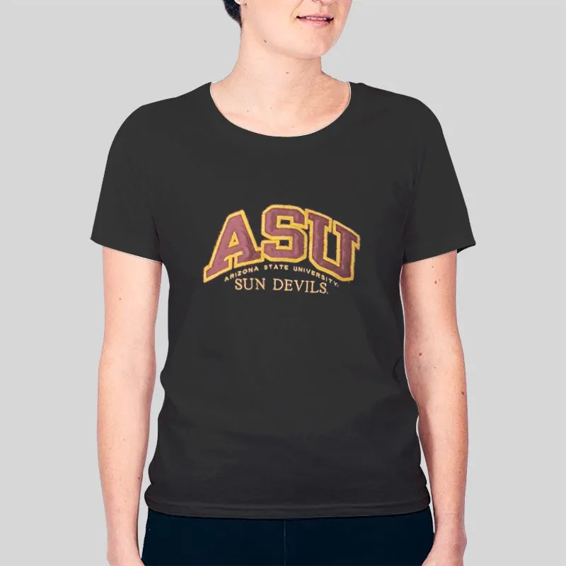 Women Shirt Black Asu Sun Devils Arizona State University Sweatshirt