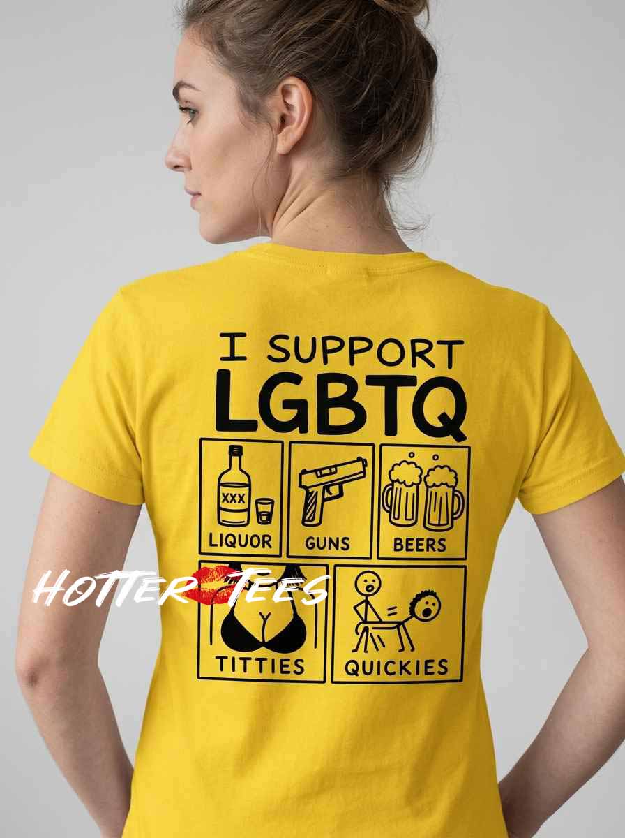 Hilarious Humor LGBTQ Acronym Parody I Support LGBT Shirt Back featuring playful pride-inspired graphics, humorous typography, and colorful LGBTQ+ streetwear aesthetics